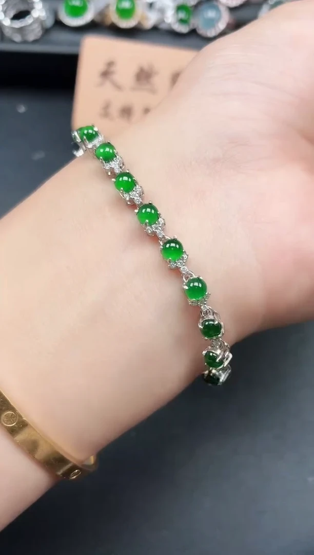 银S925镶嵌戒指翡翠111