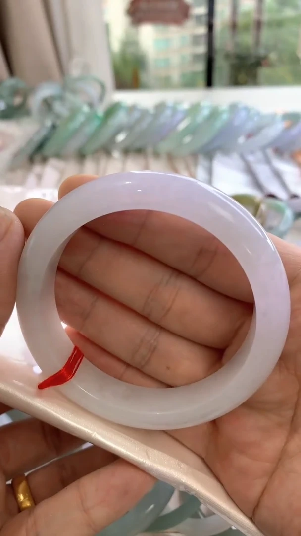 未镶嵌手镯翡翠樱花粉57.5