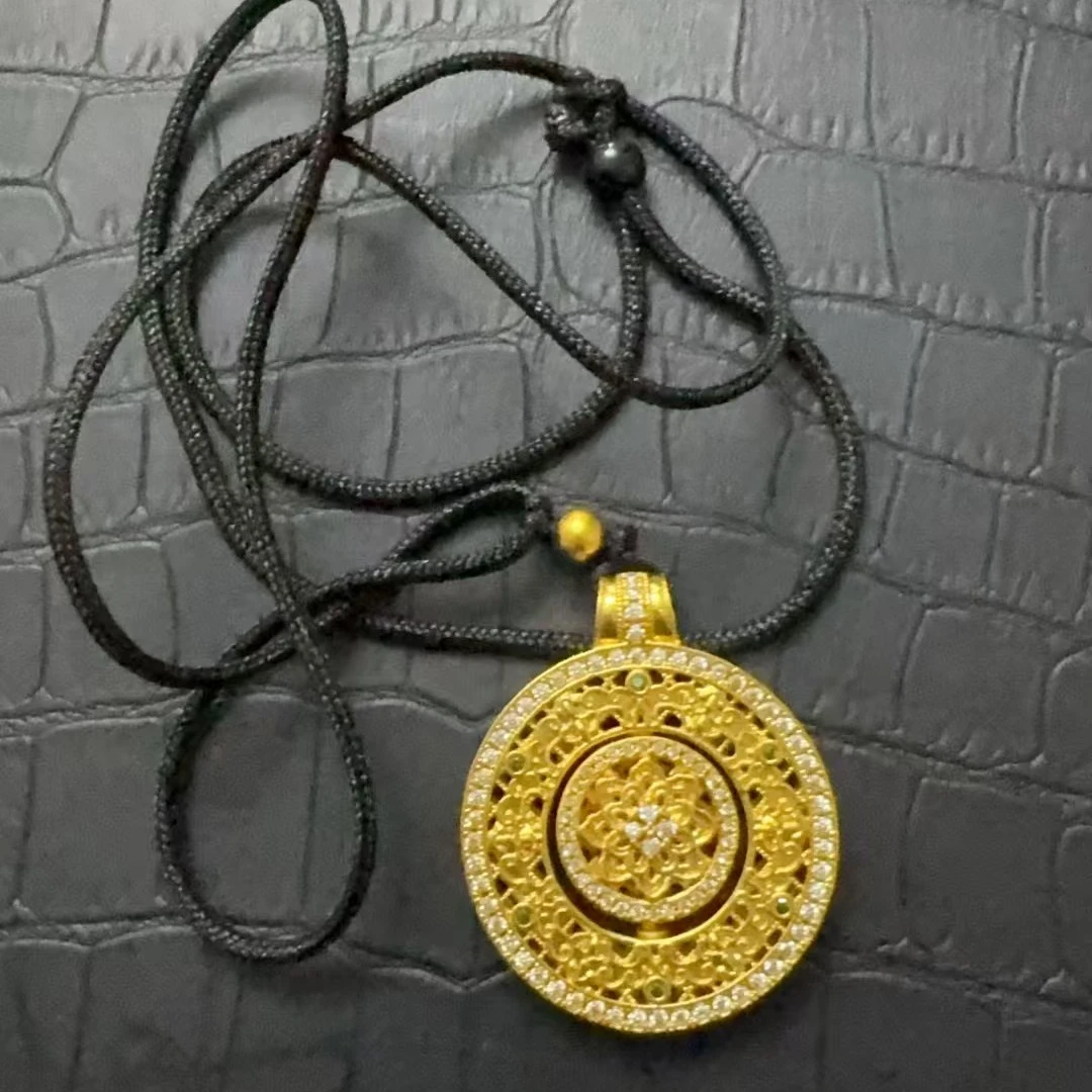 吊坠 D216【私人定制】时尚百搭小花转盘吊坠