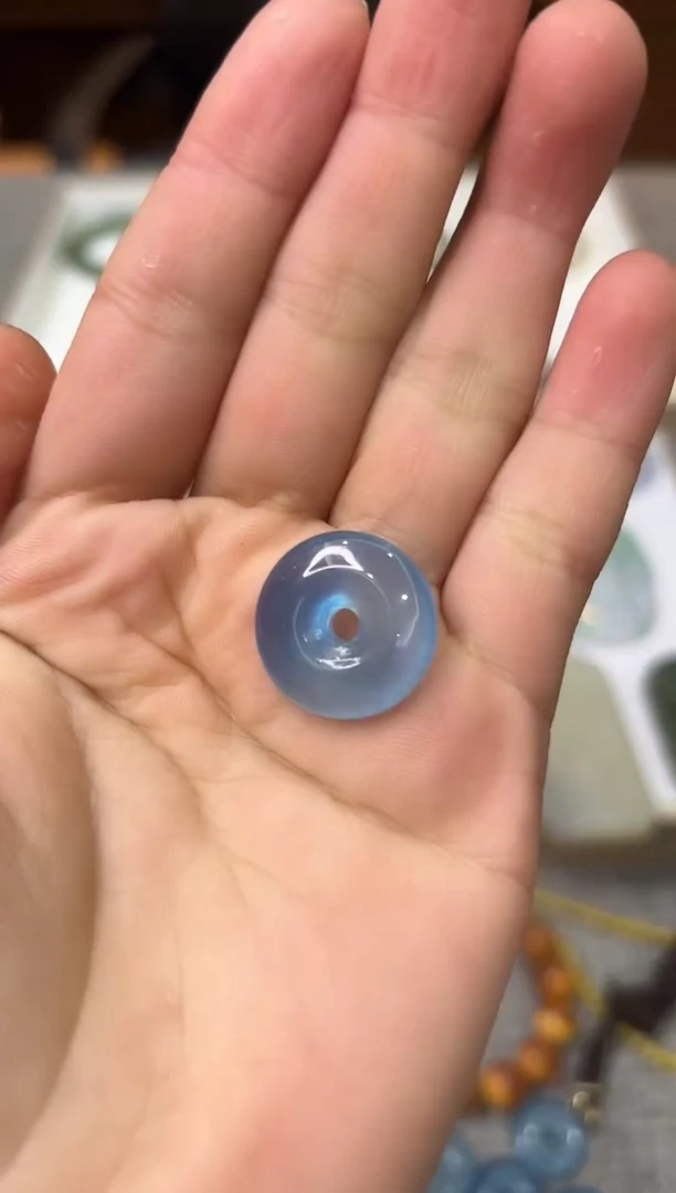 【闪购商品】海蓝宝石颈饰未镶嵌海蓝宝平安扣多样性发货-411183