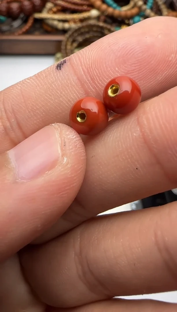 南红玛瑙配饰18K金镶嵌配饰626+59655