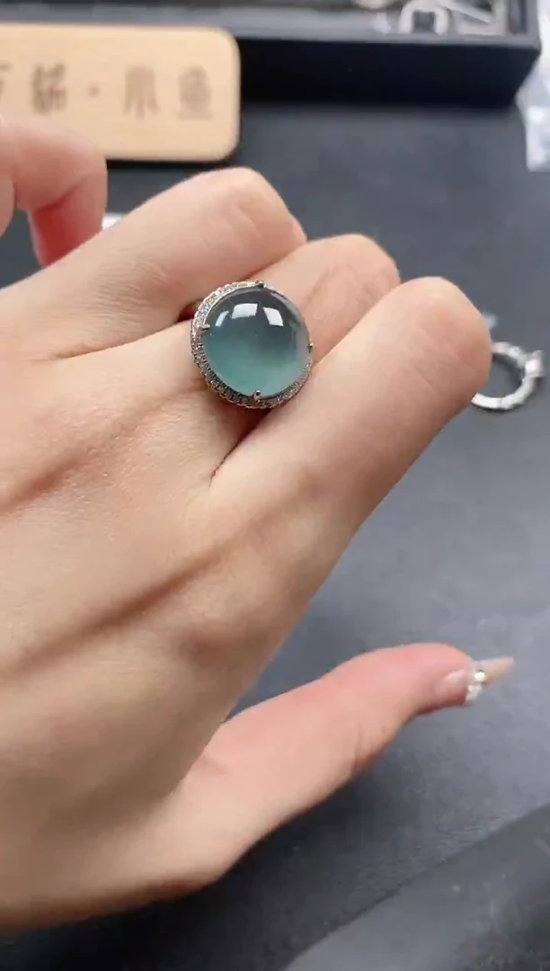银S925镶嵌戒指翡翠51151