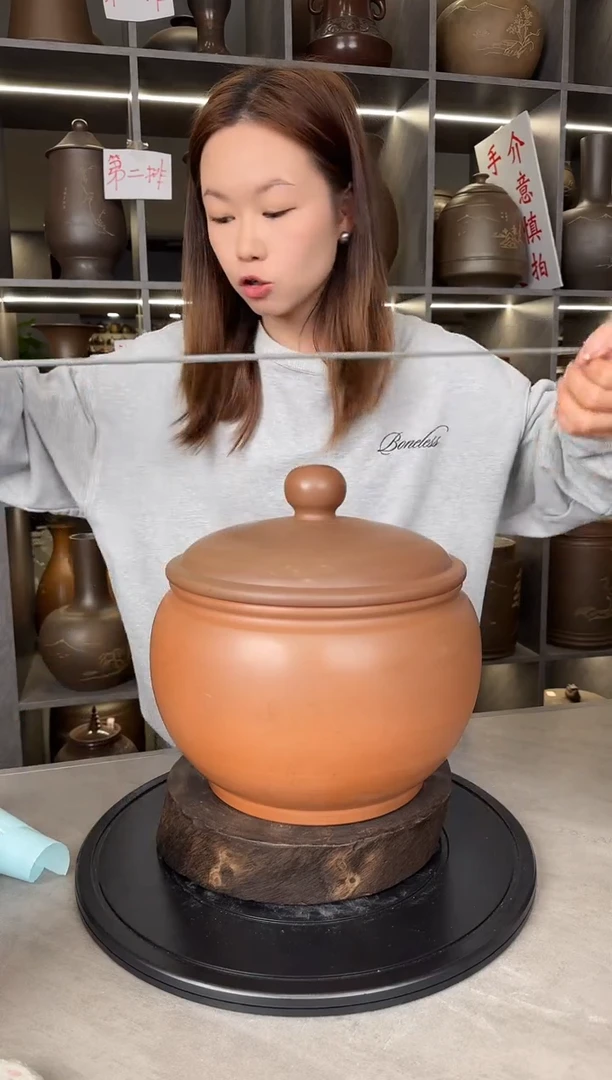 【闪购商品】罐本陶手作坭兴陶3-4斤装茶叶罐手工痕迹
