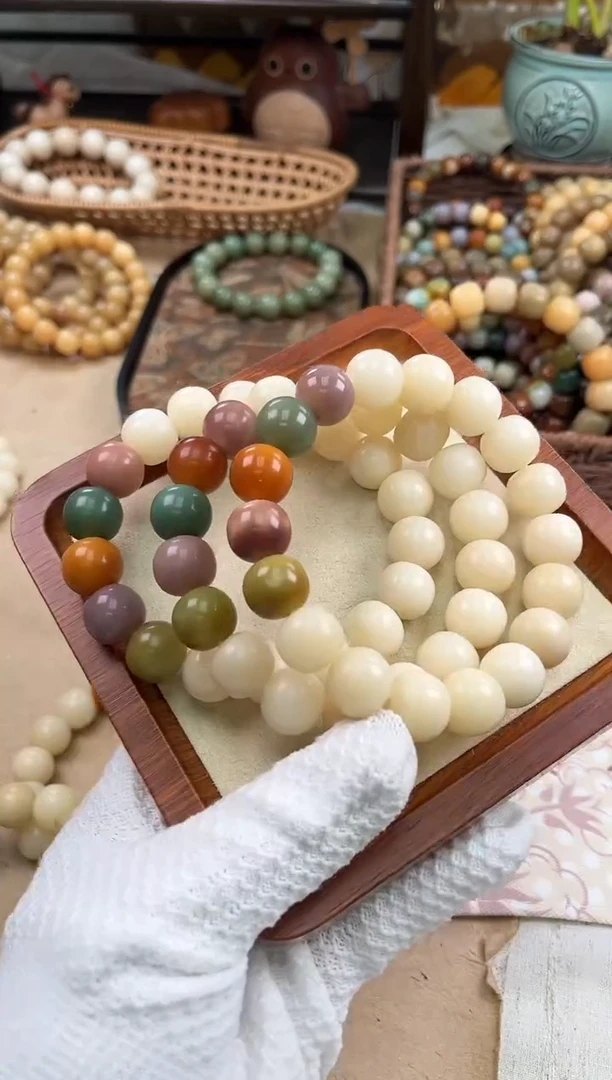 手串菩提根/象牙果a757卡15 干磨玫瑰微瑕