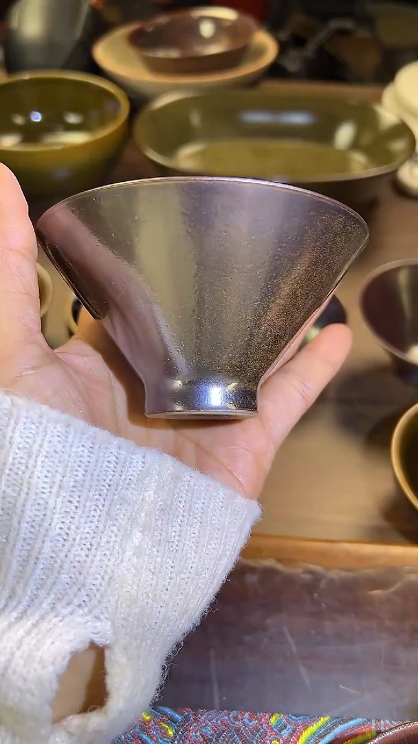 原矿釉高温窑变色主人杯