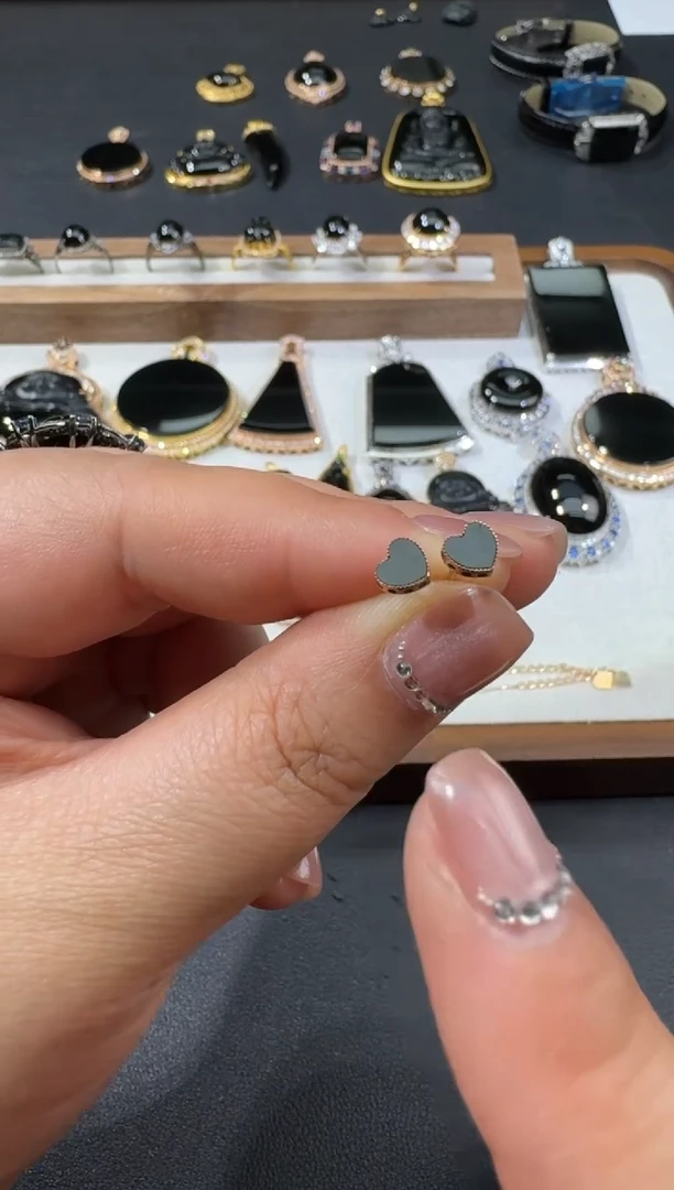 【闪购商品】翡翠耳饰18K金镶嵌S0224-S2-6多样性一对