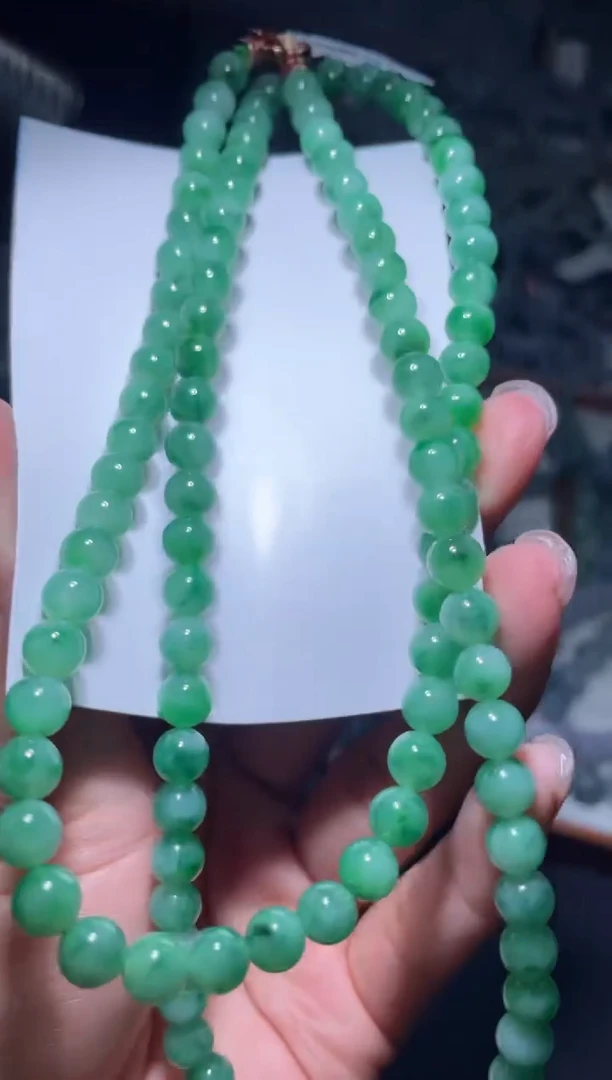 定制翡翠未镶嵌天然缅甸A货翡翠手串65