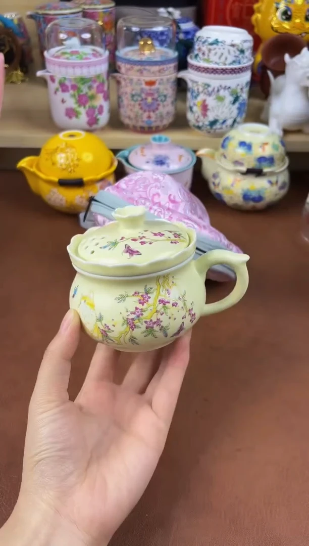 陶瓷茶具摆件旅行套组