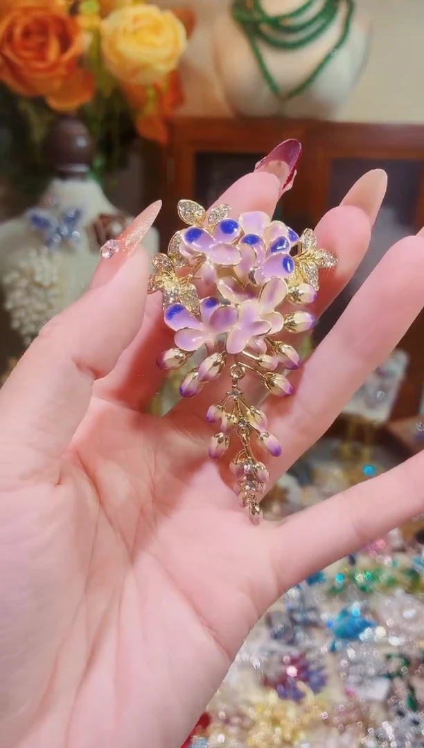 合成立方氧化锆铜合金紫藤花