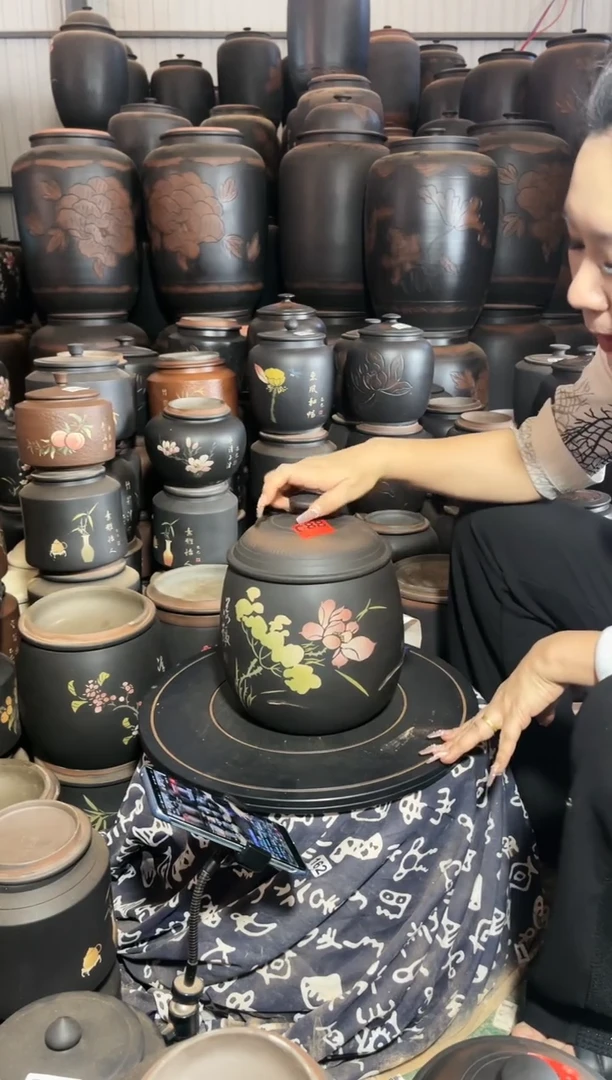 壶完品茶叶罐 大龙蛋彩填 088