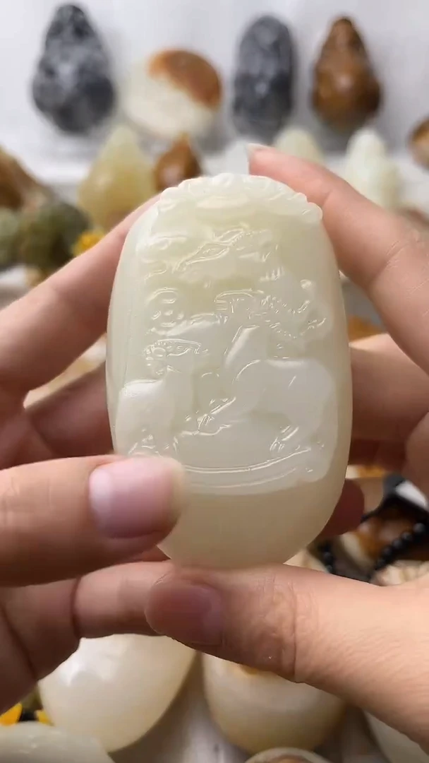 石材古青石棉纹正常不退换三羊开泰微瑕