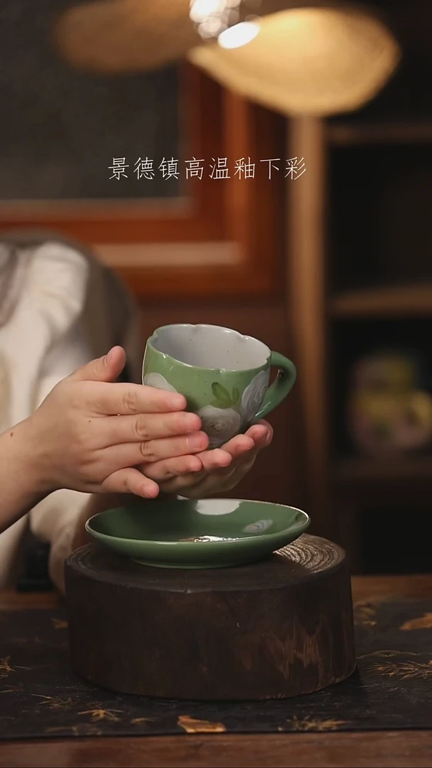 陶瓷景德镇高温釉下手绘陶瓷@L654@