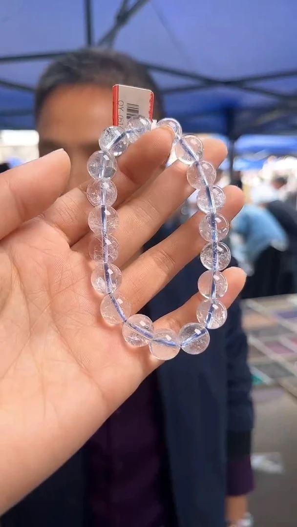 水晶手链未镶嵌天然白阿赛手串多样性发一11mm