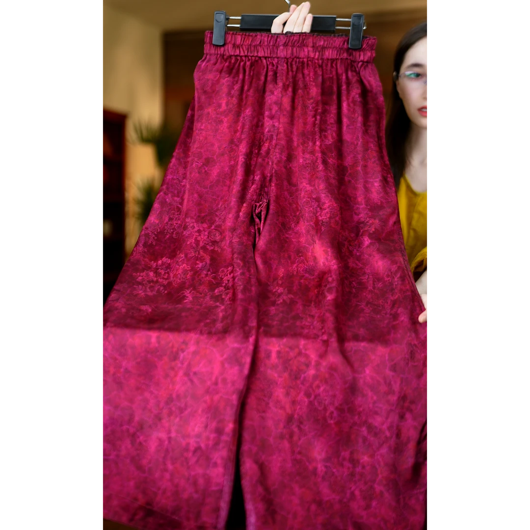 若棠<<非遗美学>>1222新中式国风提花时尚裤子