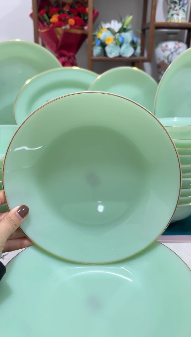 8英寸深盘10个  玉瓷【贝美】