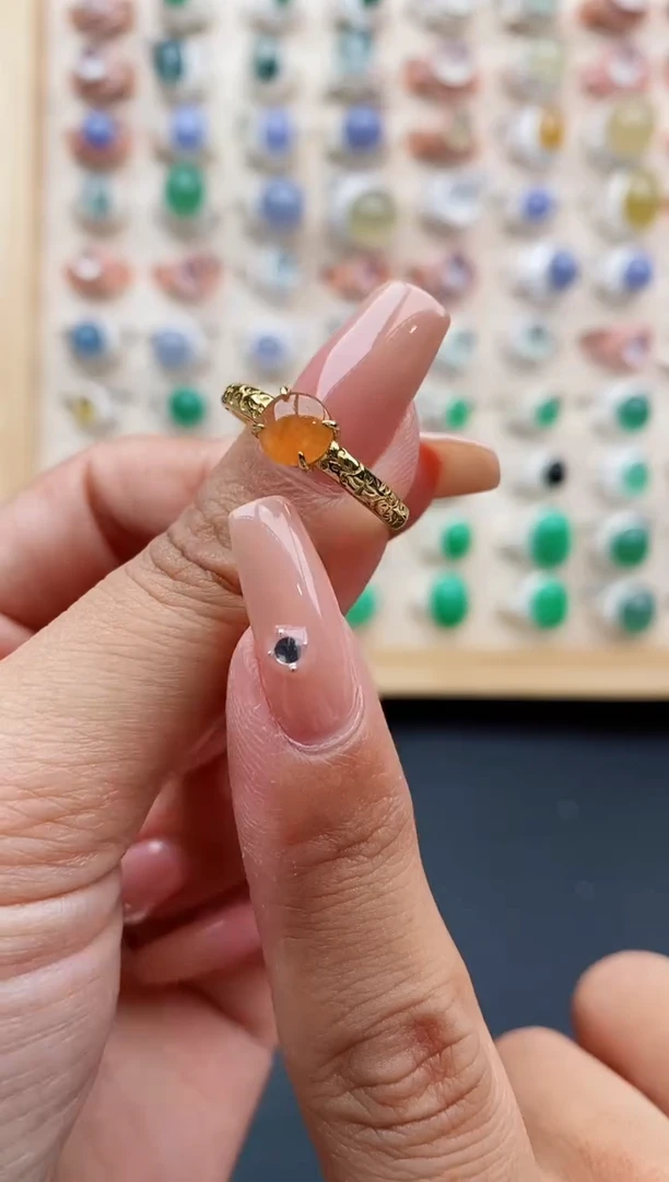 翡翠戒指银S925镶嵌缅甸天然A货翡翠 111