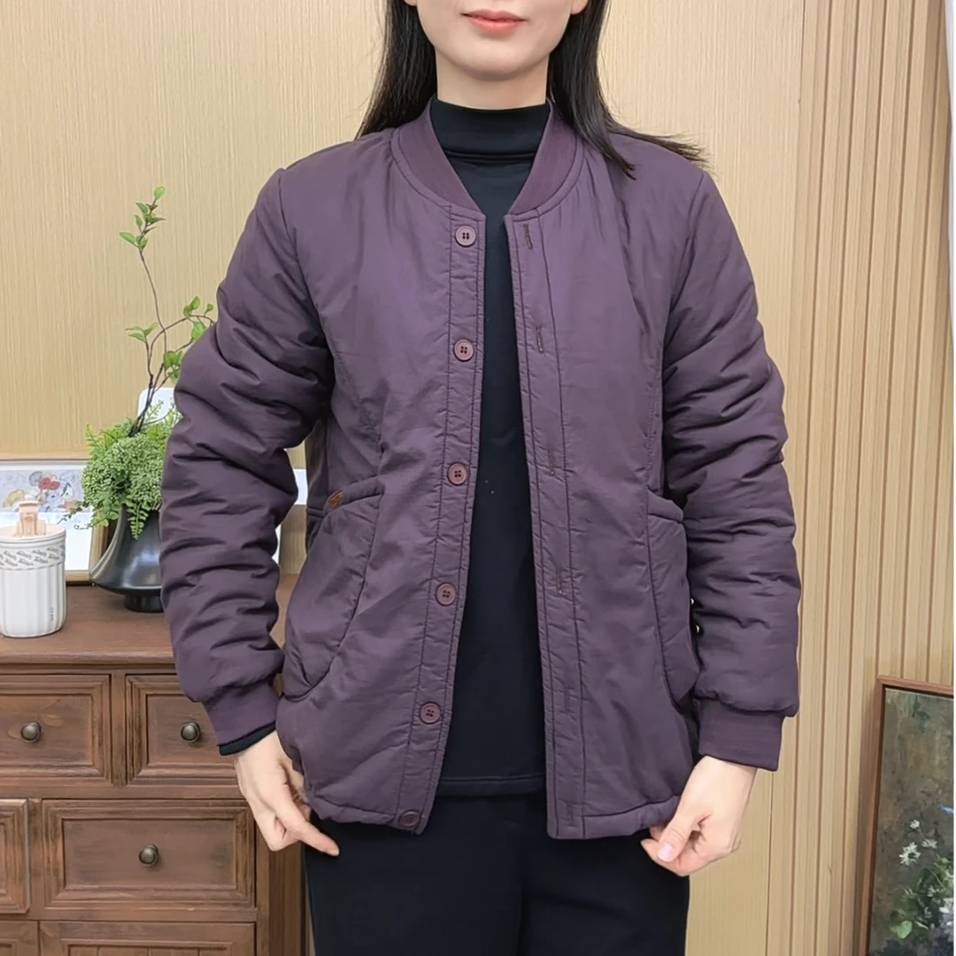 2025新款宽松秋冬百搭保暖棉服棉衣休闲上衣加绒加厚气质妈妈装