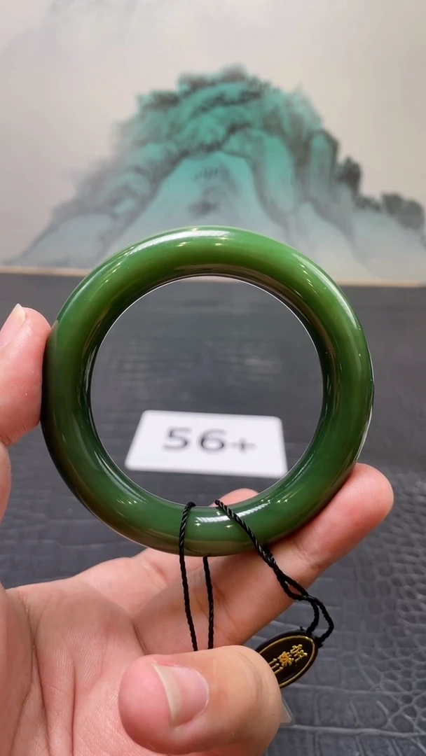 未镶嵌手镯和田玉（碧玉）時*己56+