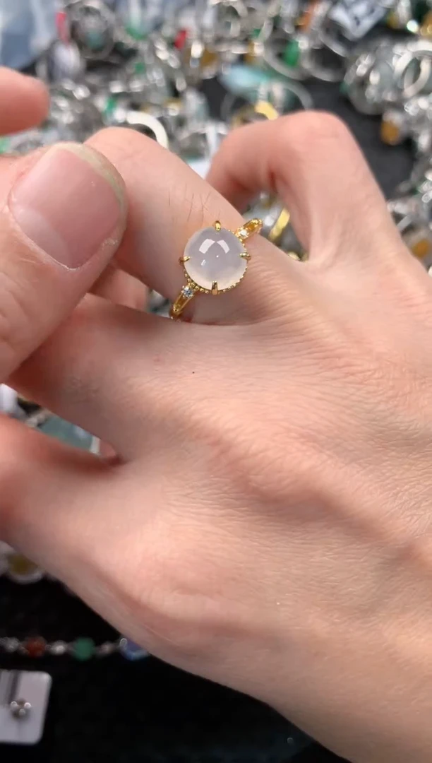 银S925镶嵌戒指翡翠666   9