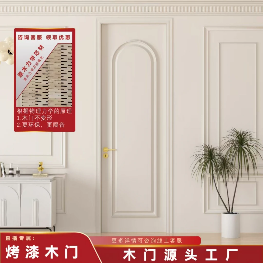 实木复合扣线工艺烤漆门室内卧室静音防开裂送锁具包落地