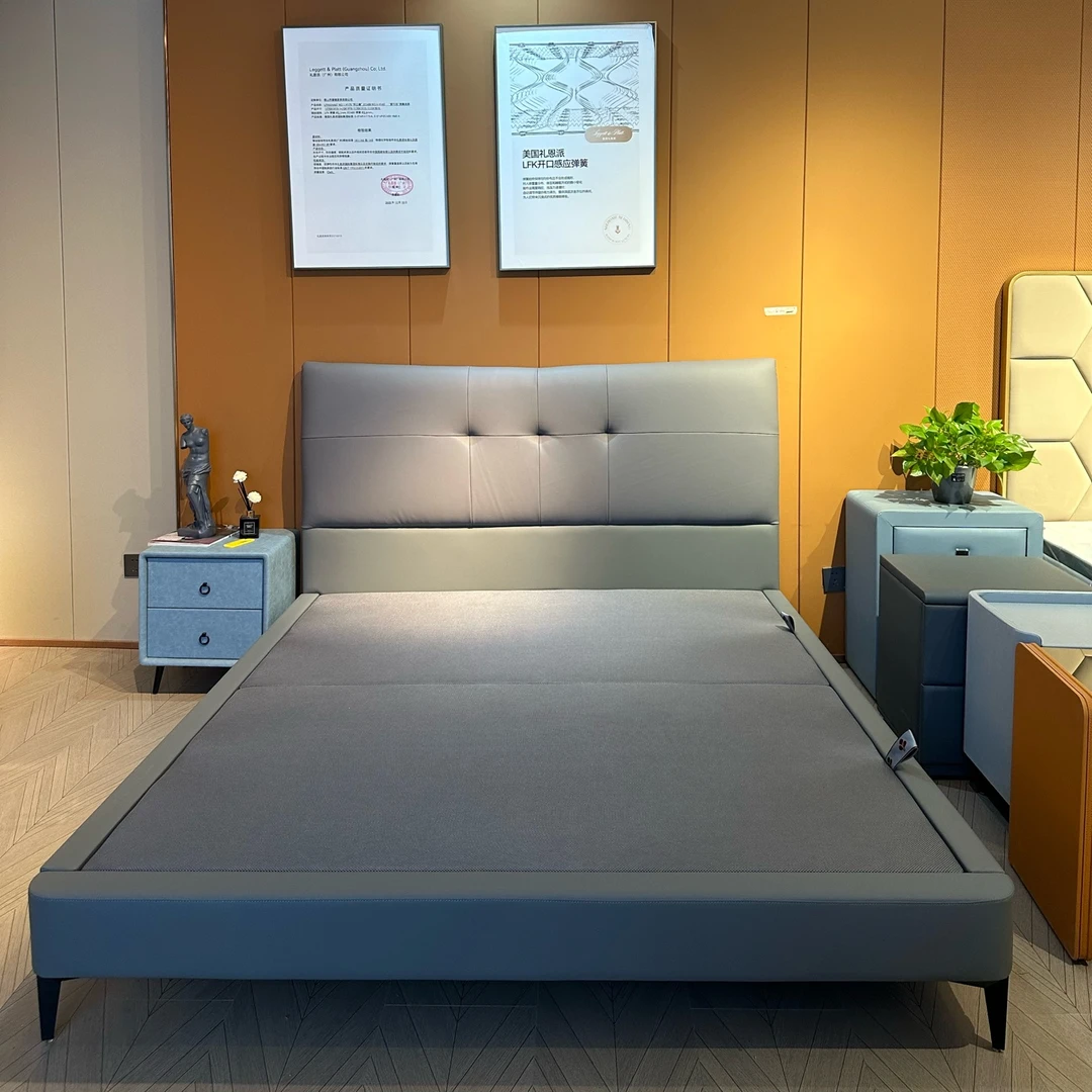 【包邮】哈斯特系列2232接触面头层牛皮1.8米床1820*2120*1180