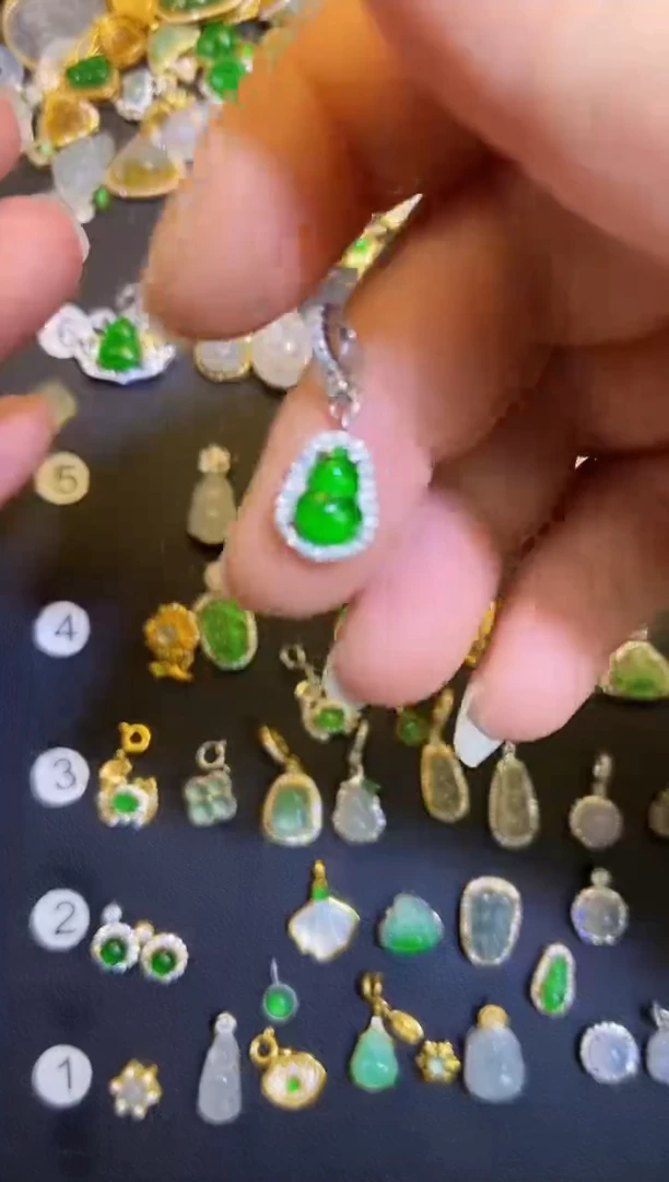 吊坠(不含链)银S925镶嵌翡翠1