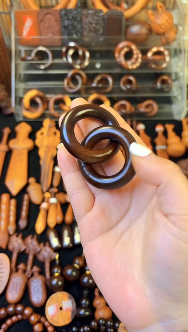 木木雕款雷枣木玉化乾坤圈2.5