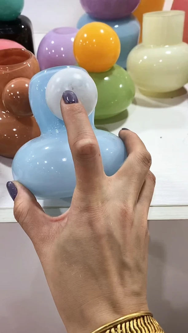 慕忆家手作琉璃花瓶瑕