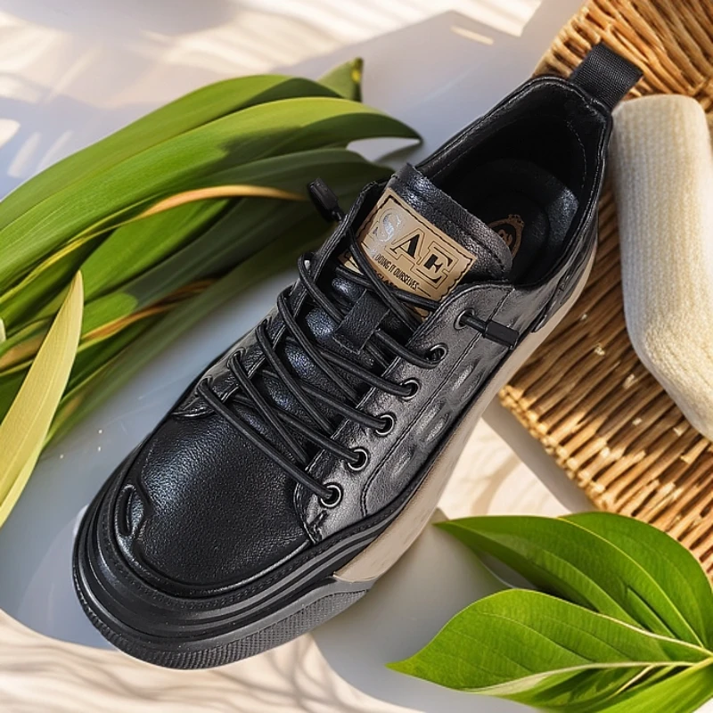 51259男士耐磨鞋潮鞋板鞋皮鞋春季休闲高帮休闲板鞋17