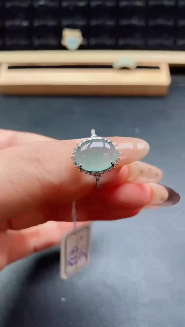 银S925镶嵌戒指翡翠1