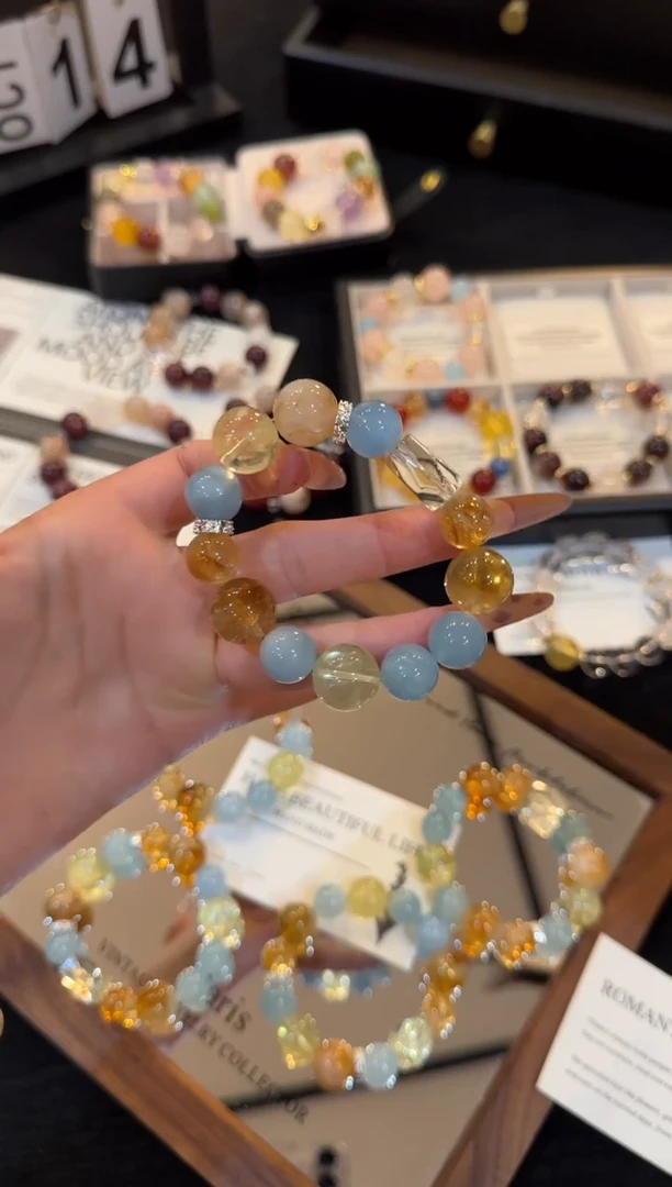 合金手链水晶黄塔晶多宝x2987