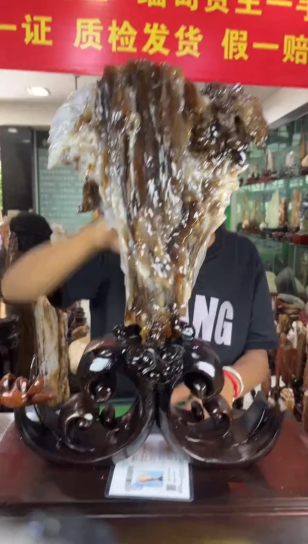 缅甸天然树化玉摆件