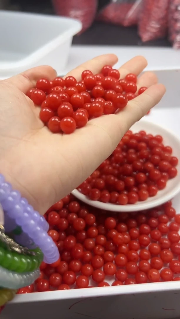 南红玛瑙未镶嵌颈饰w2185云南保山肉南红色8MM*40颗