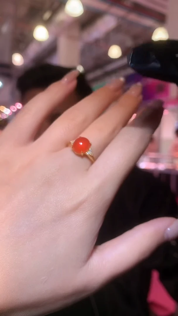 银S925镶嵌南红玛瑙戒指【宝石世家严选】