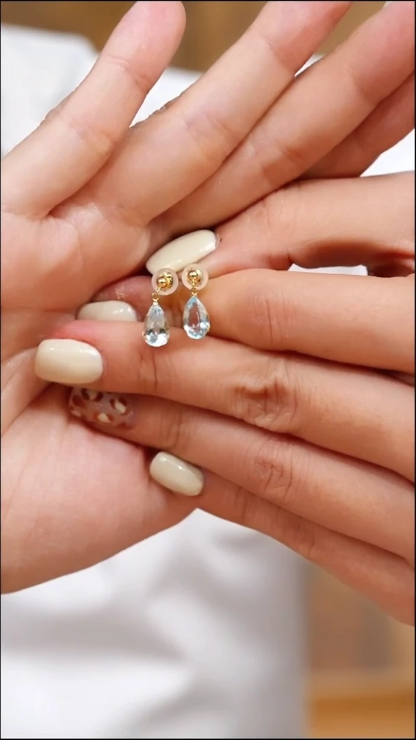 18K金镶嵌托帕石耳环110