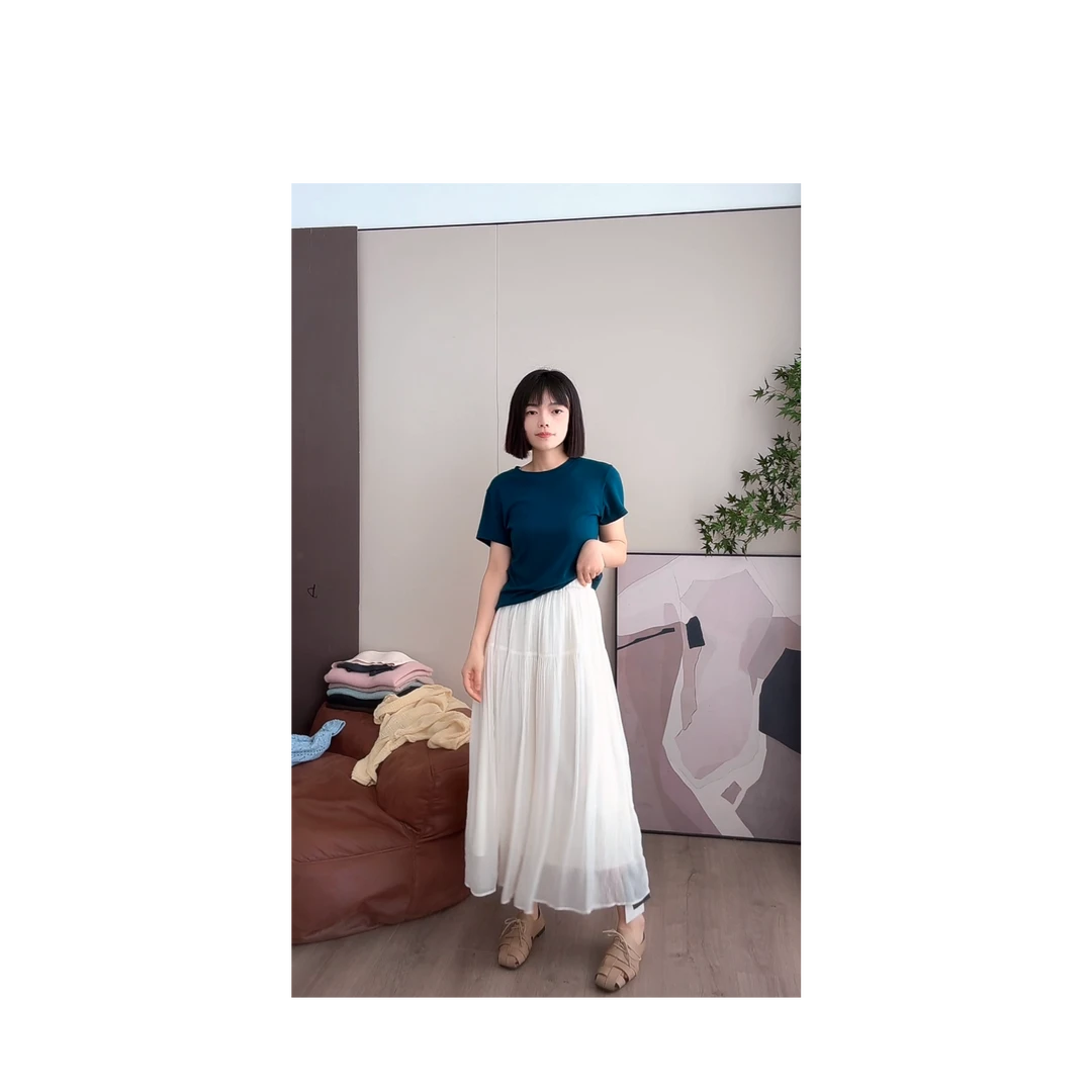 【瘦瘦仙子裙】森系白色半身裙女2025年新款百搭显瘦仙女裙长裙子