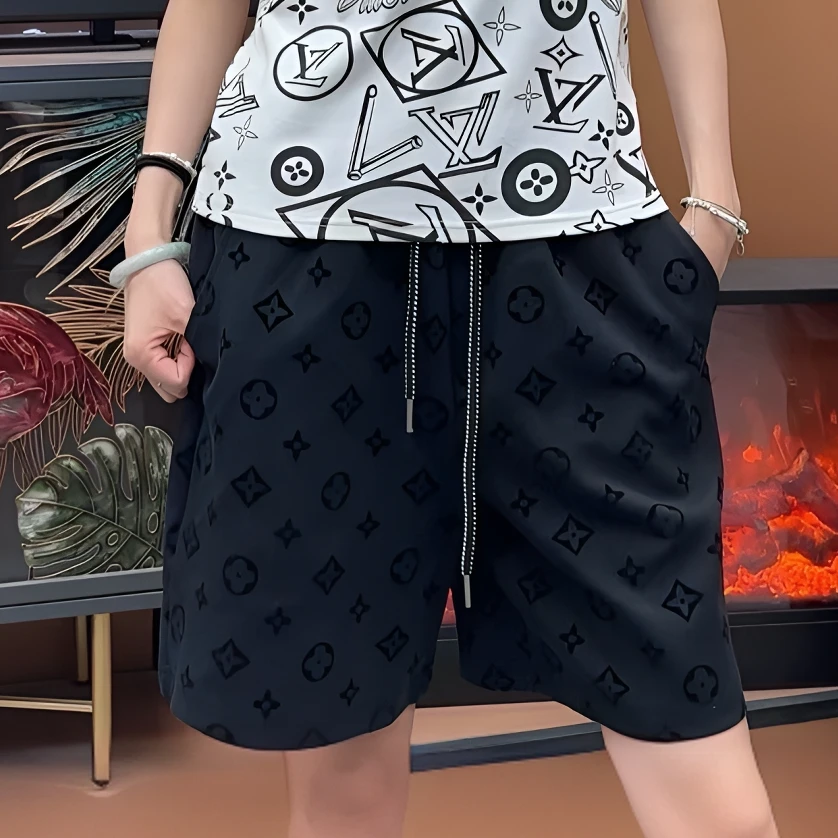 【植绒短裤】2025新款休闲简约植绒时尚宽松百搭休闲短裤宽松