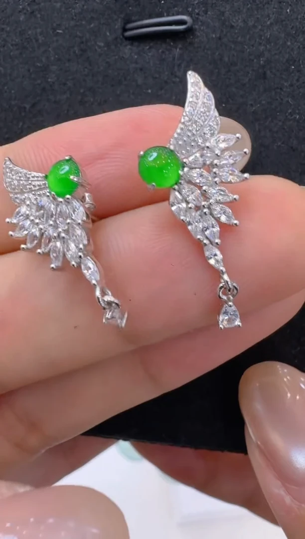 翡翠银S925镶嵌耳饰多样性团购发一件