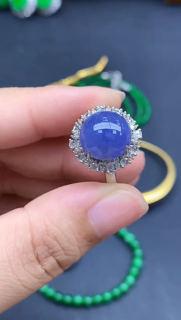 18K金镶嵌戒指翡翠745-春日珠宝