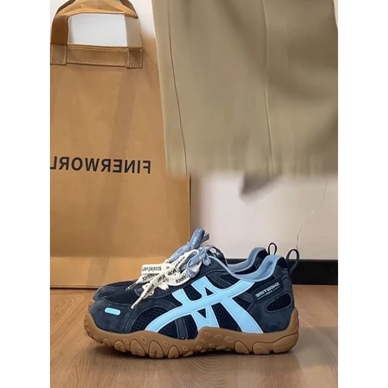 厚底阿甘鞋女2025新款夏季网面软底复古德训鞋百搭休闲运动鞋子女