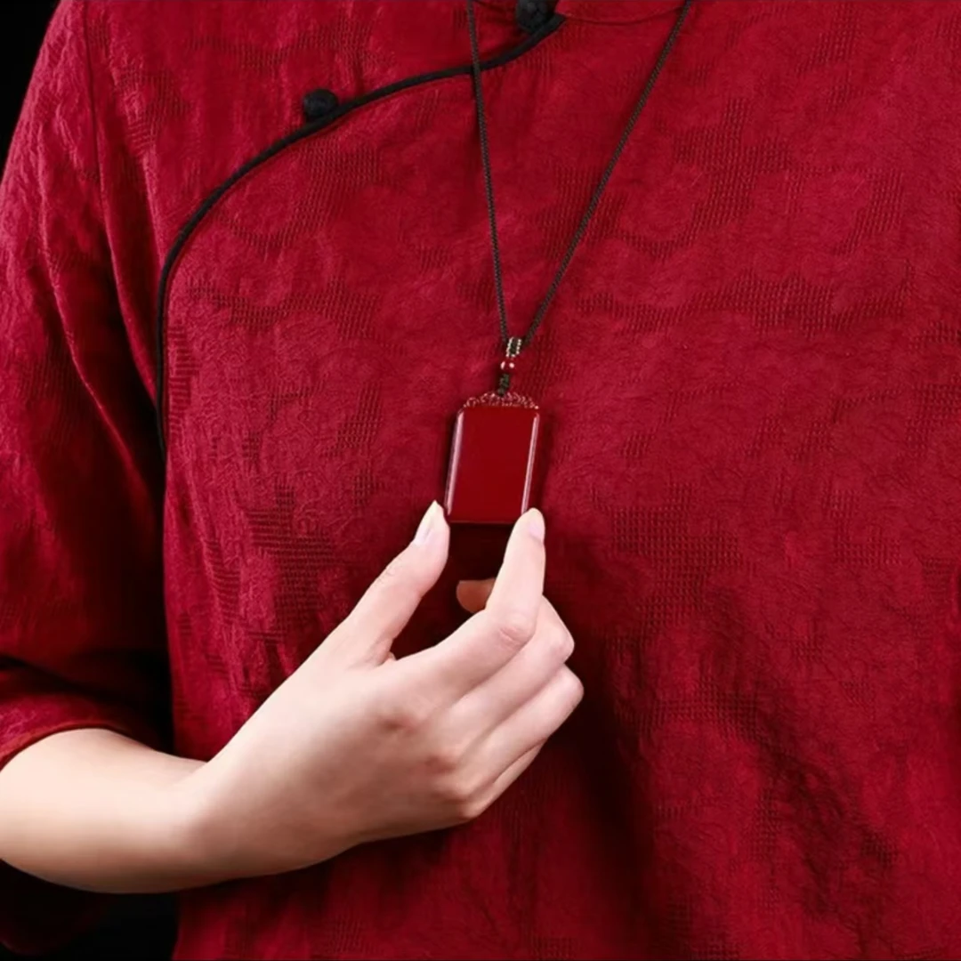 含辰砂工艺品朱砂本命年平安无事牌紫金砂男女款吊坠zs1019