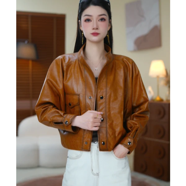 皮衣外套女士女式新款早春小众港风高级感夹克秋季显瘦时尚冰冰