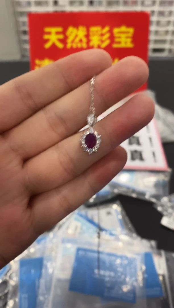 银S925镶嵌颈饰红宝石1