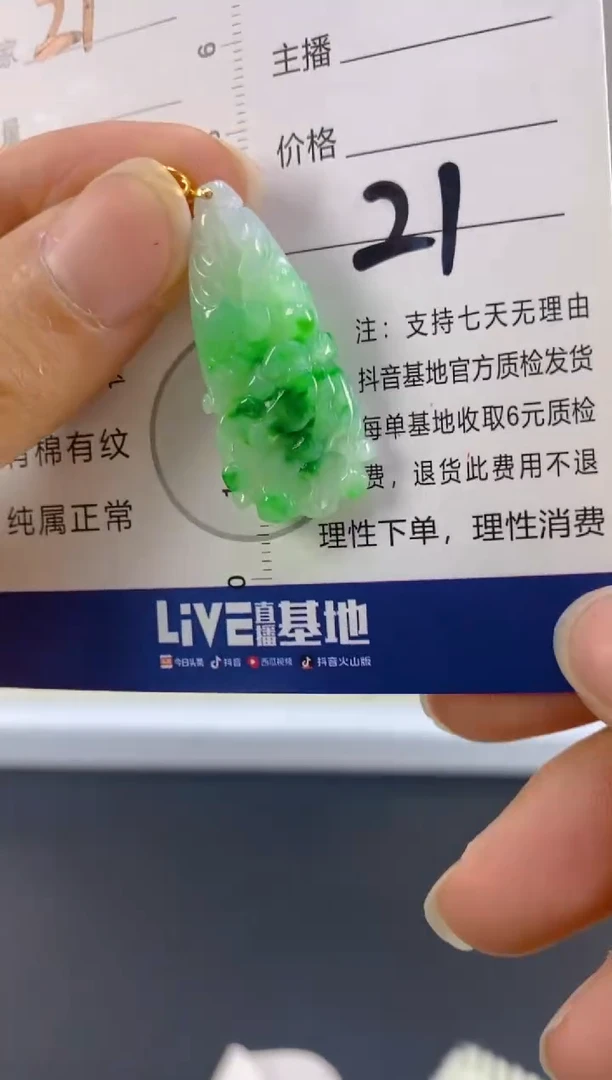 【闪购商品】翡翠颈饰18K金镶嵌天然A货翡翠