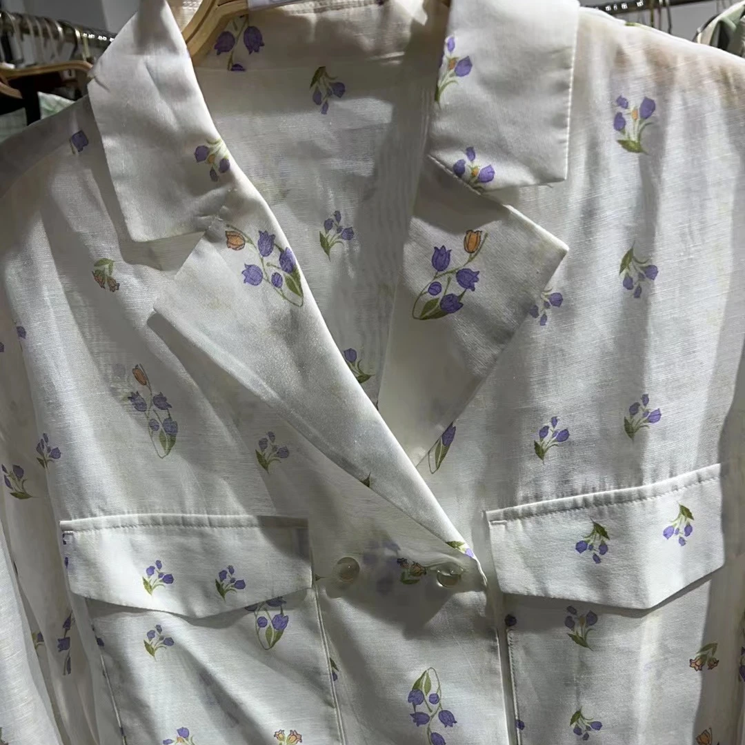 【1436】轻薄款印花西装