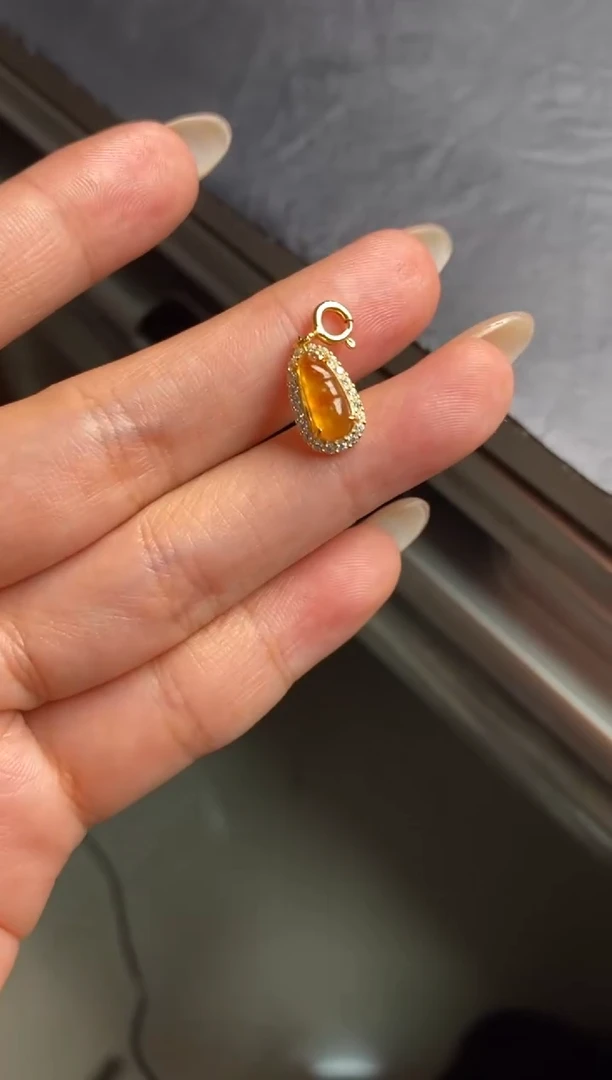 银S925镶嵌戒指翡翠天然A货翡翠