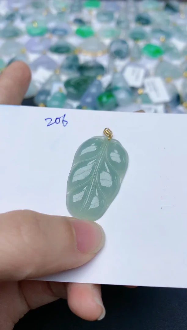 【闪购商品】翡翠颈饰18K金镶嵌天然翡翠A货   206