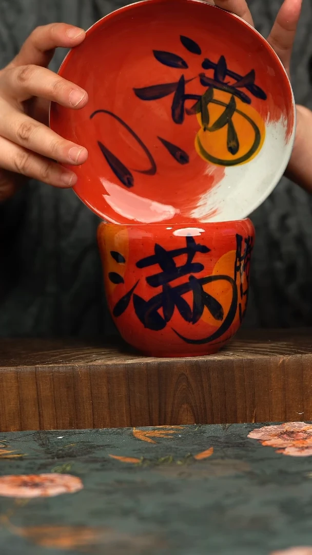 杯釉下彩手工手绘同款陶器