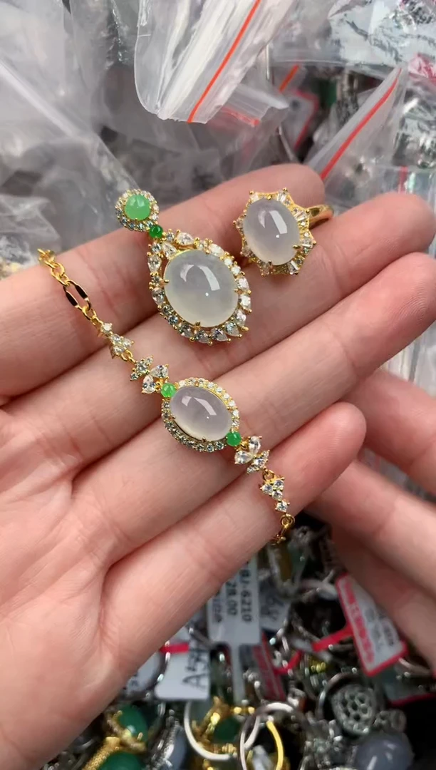 银S925镶嵌戒指翡翠12                  3