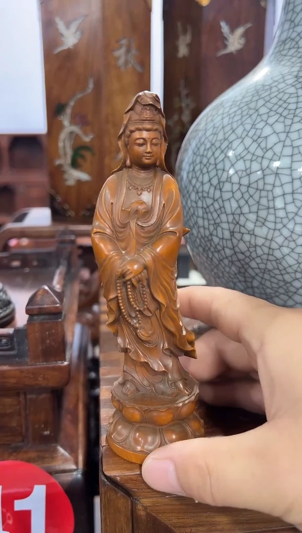 木木 小叶黄杨观音摆件